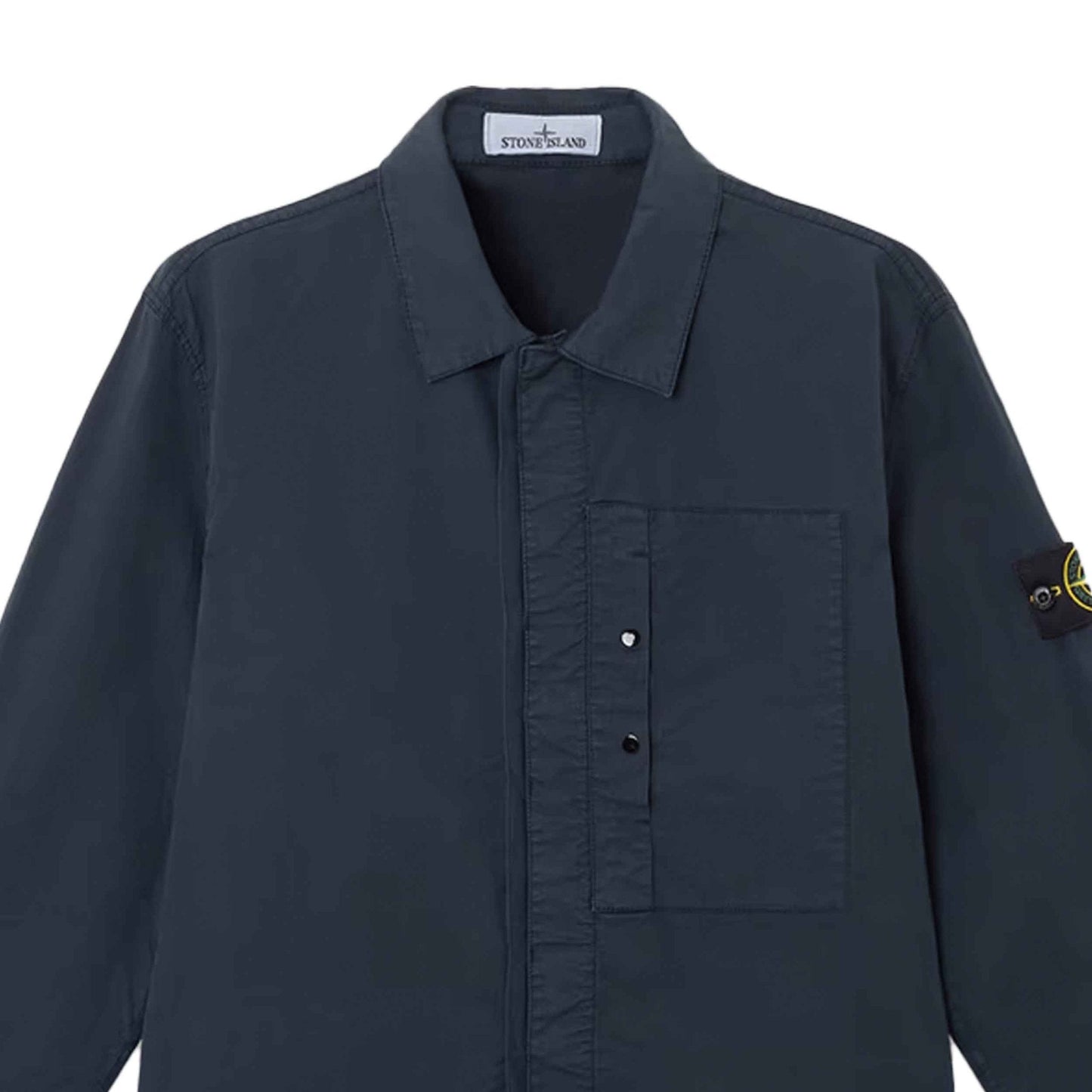 Stone Island Supima Cotton Twill Stretch-TC Overshirt in Navy