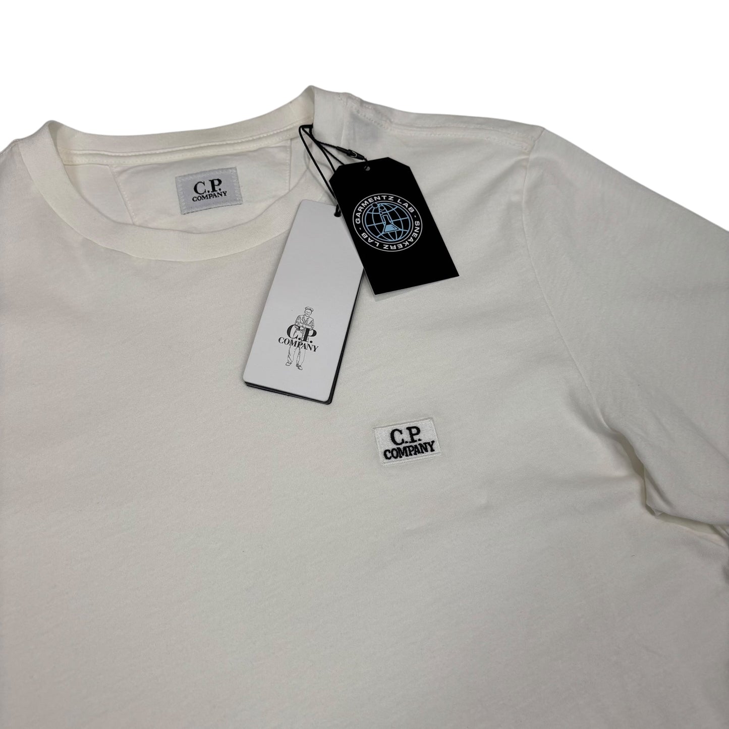 CP Company White Box Logo Embroidery Tshirt