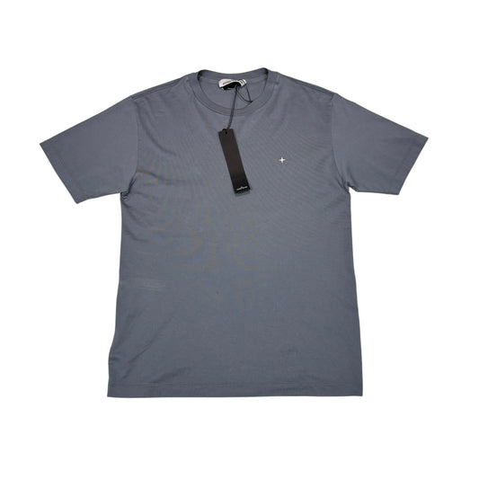 Stone Island Blue Marina Embroidered Logo Tshirt