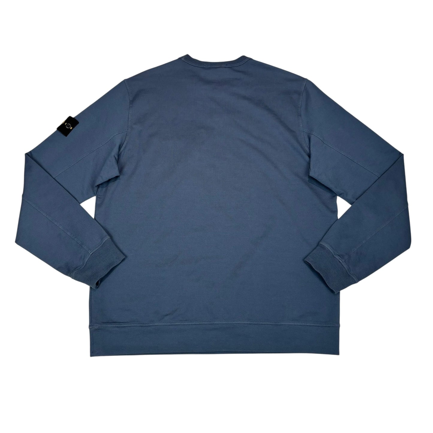 Stone Island Blue Compasss Patch Front Pocket Design Crewneck Jumper