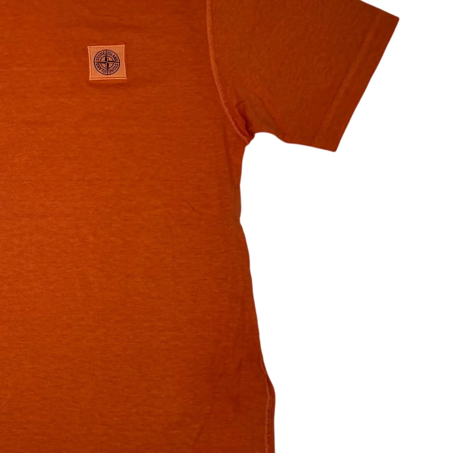 Stone Island Orange Patch Logo Short Sleeve Tshirt