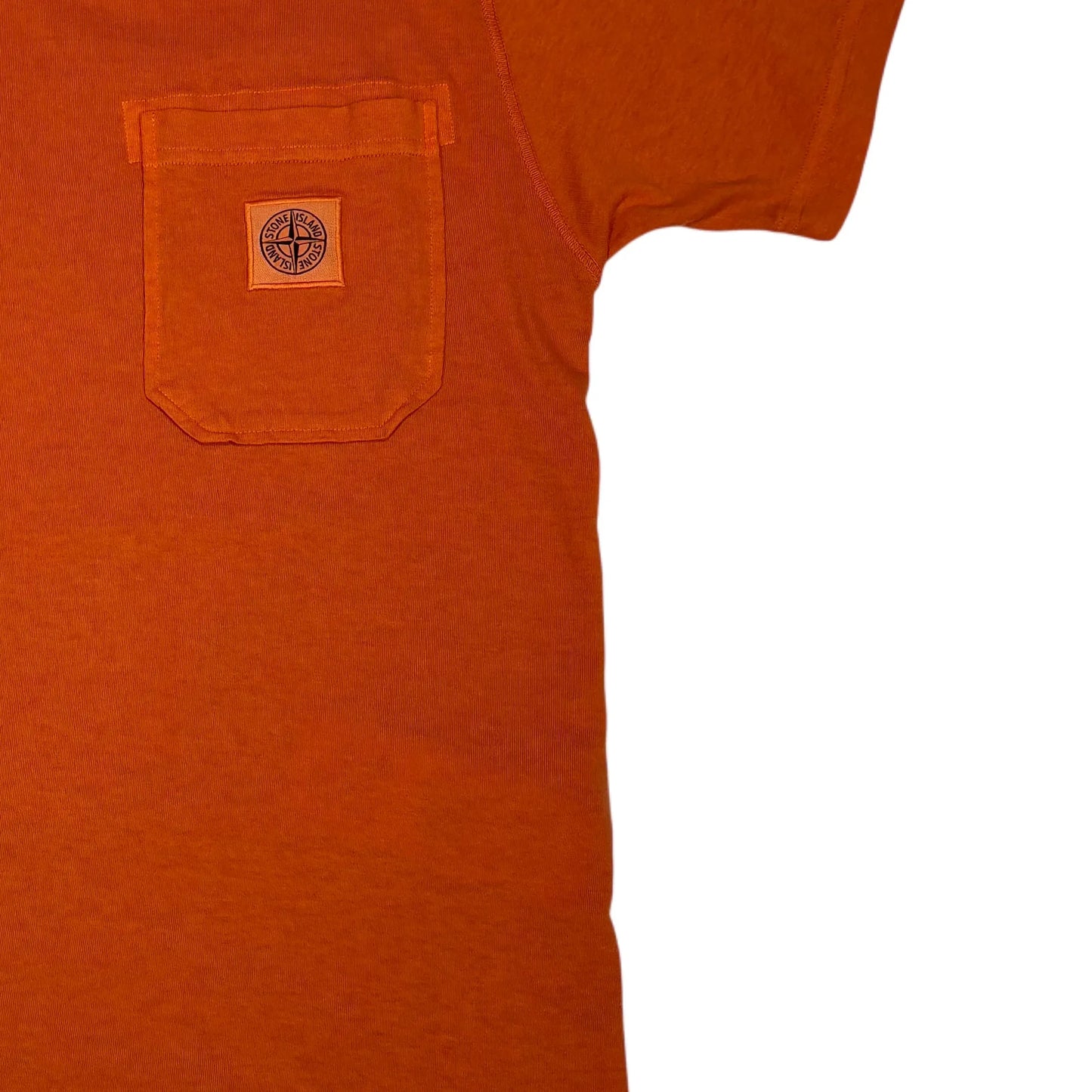 Stone Island Orange Patch Logo Short Sleeve Tshirt