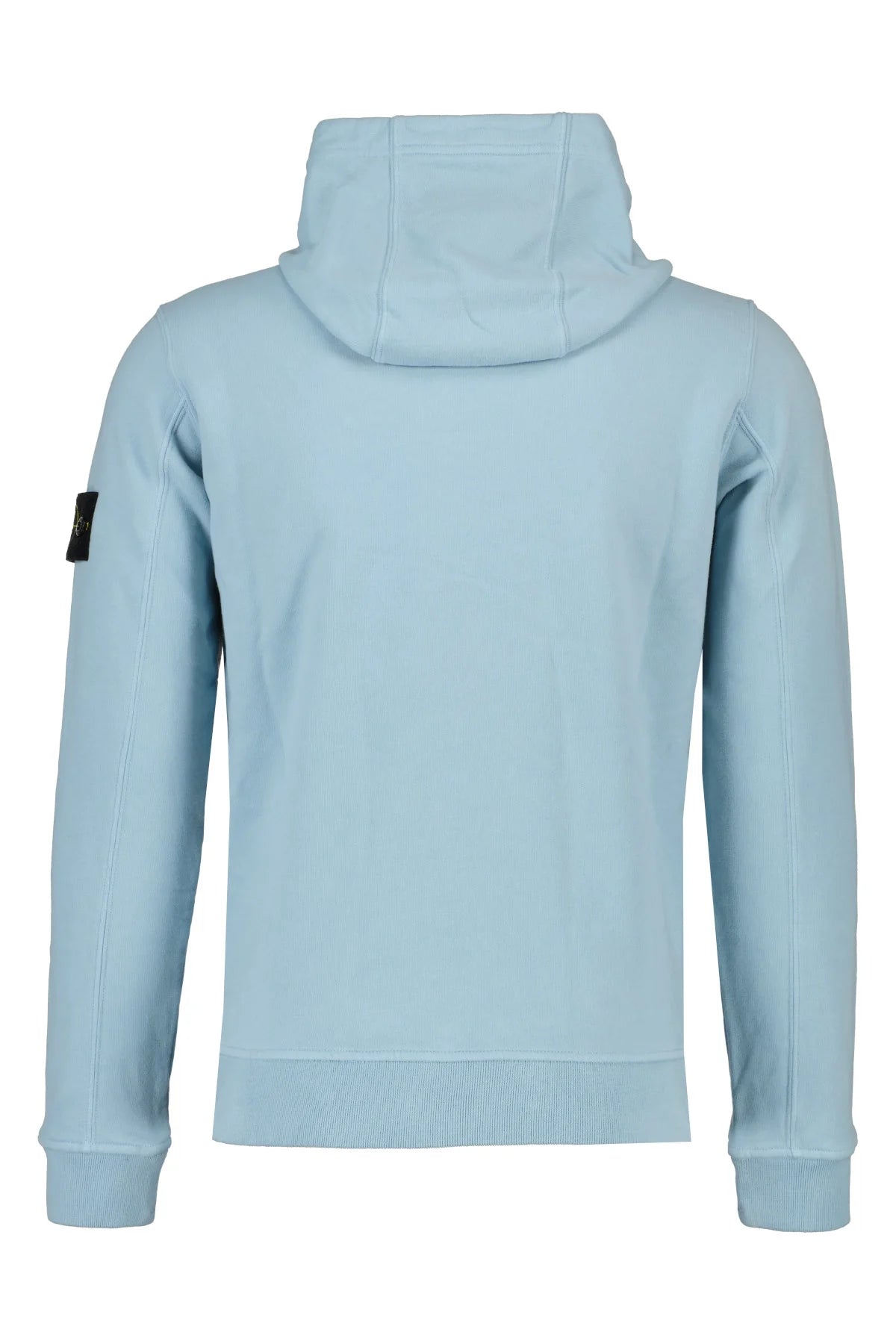 Stone Island Organic Cotton Blue Fleece Hooded Sweatshirt
