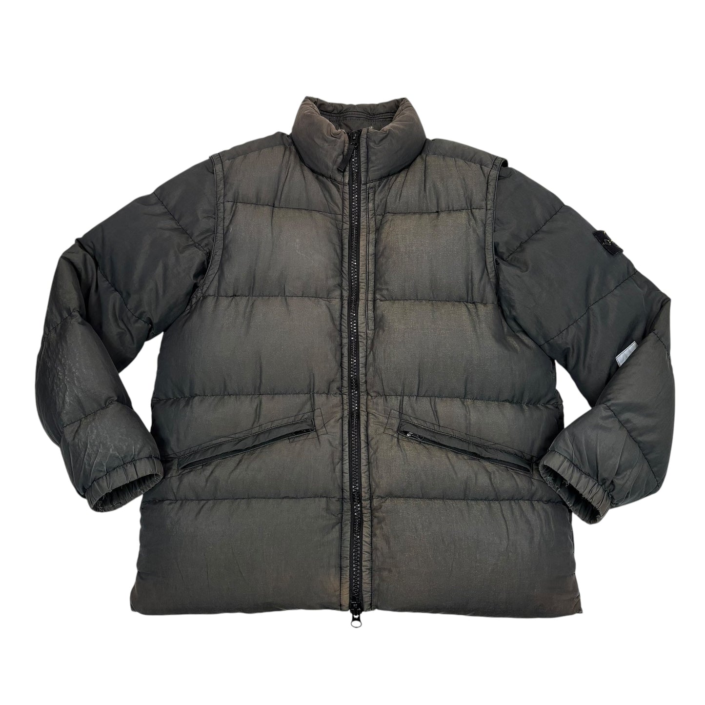 Stone Island Green Cotton Metal Watro Compass Patch 2 In 1 Jacket