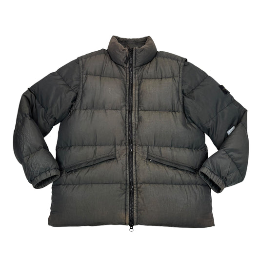 Stone Island Green Cotton Metal Watro Compass Patch 2 In 1 Jacket