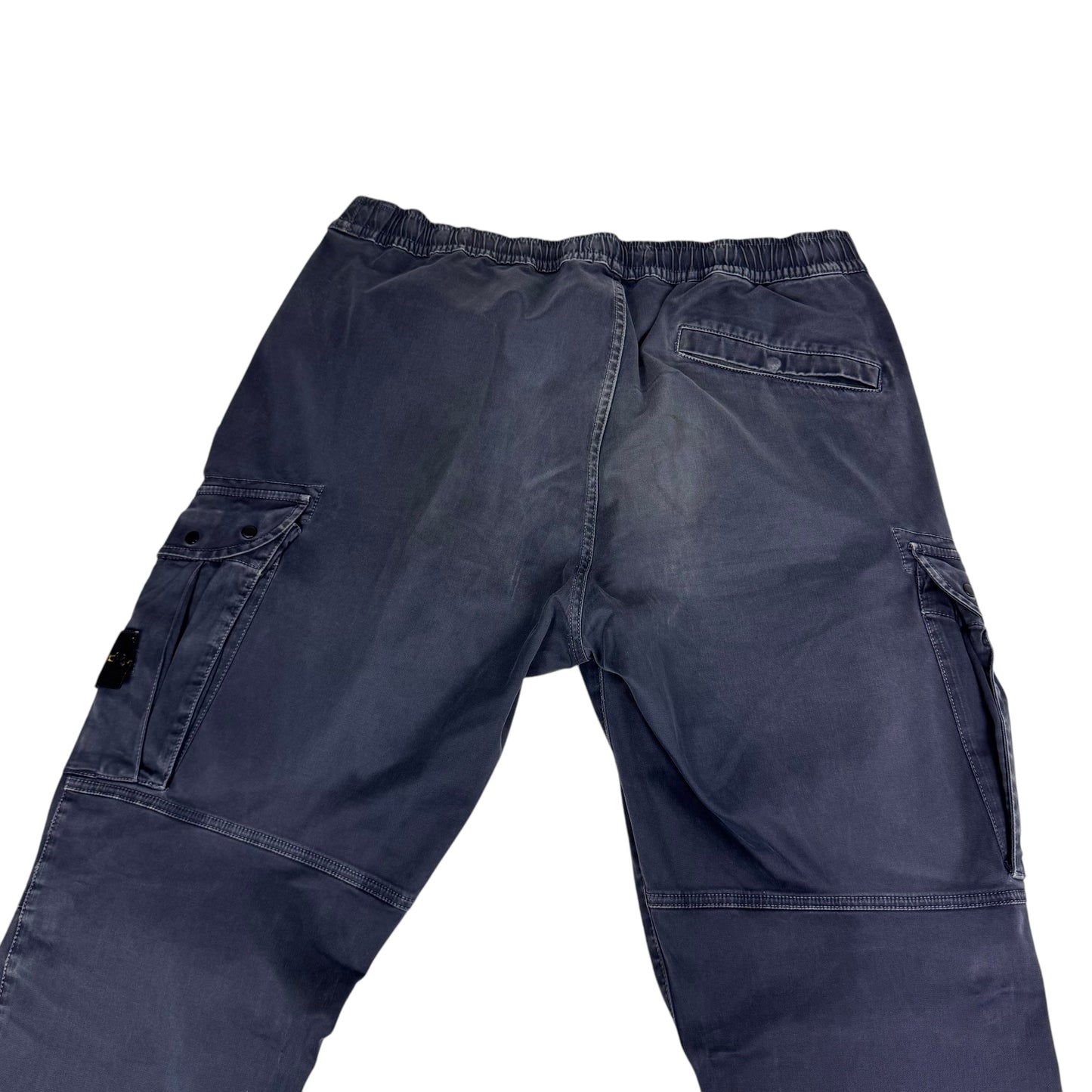 Stone Island Navy Blu Compass-Patch Tapered Cargo Trousers