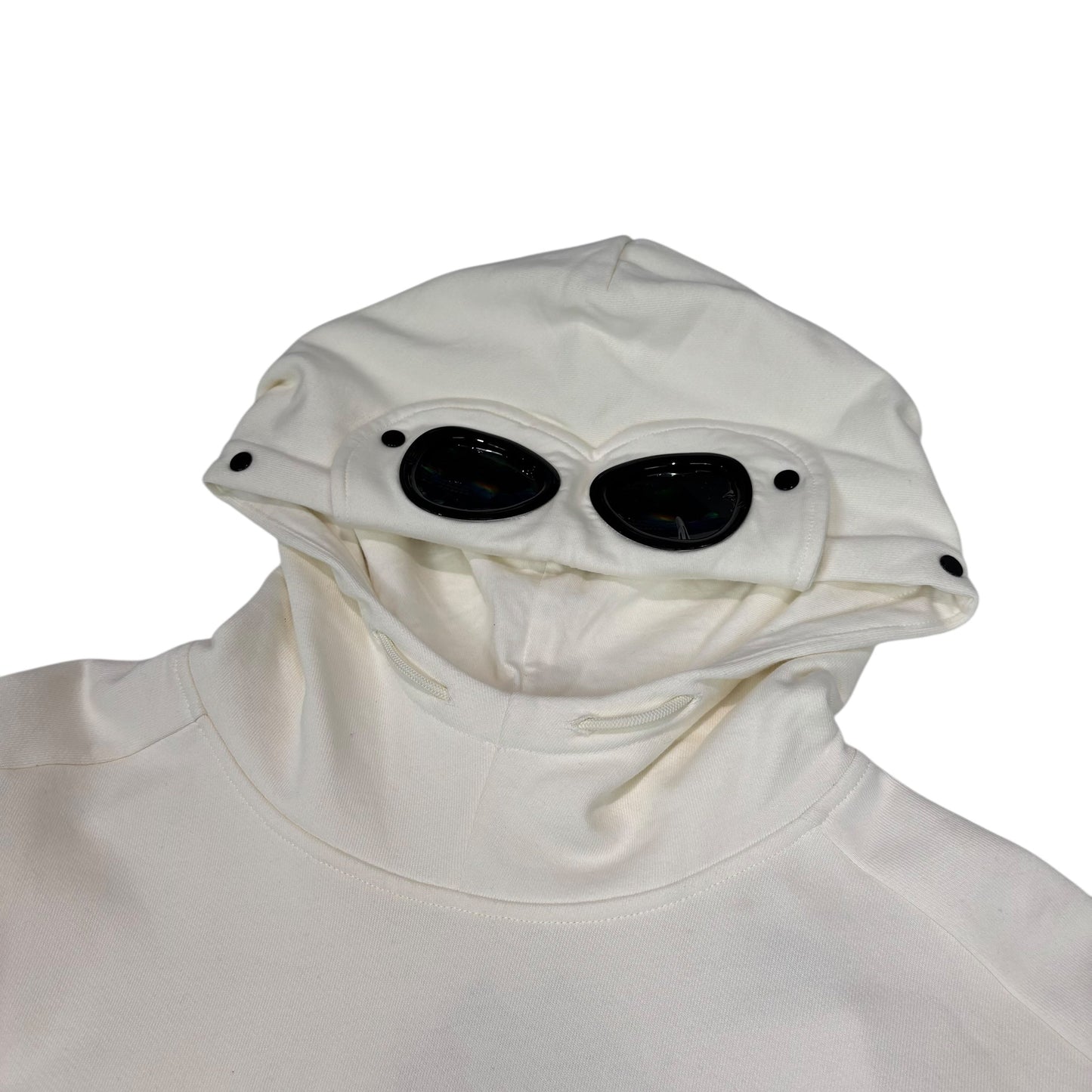 CP Company White Double Goggle Pullover Hoodie