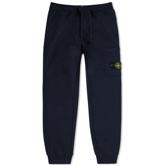 Stone Island Navy Brushed Cotton Cargo Sweatpants