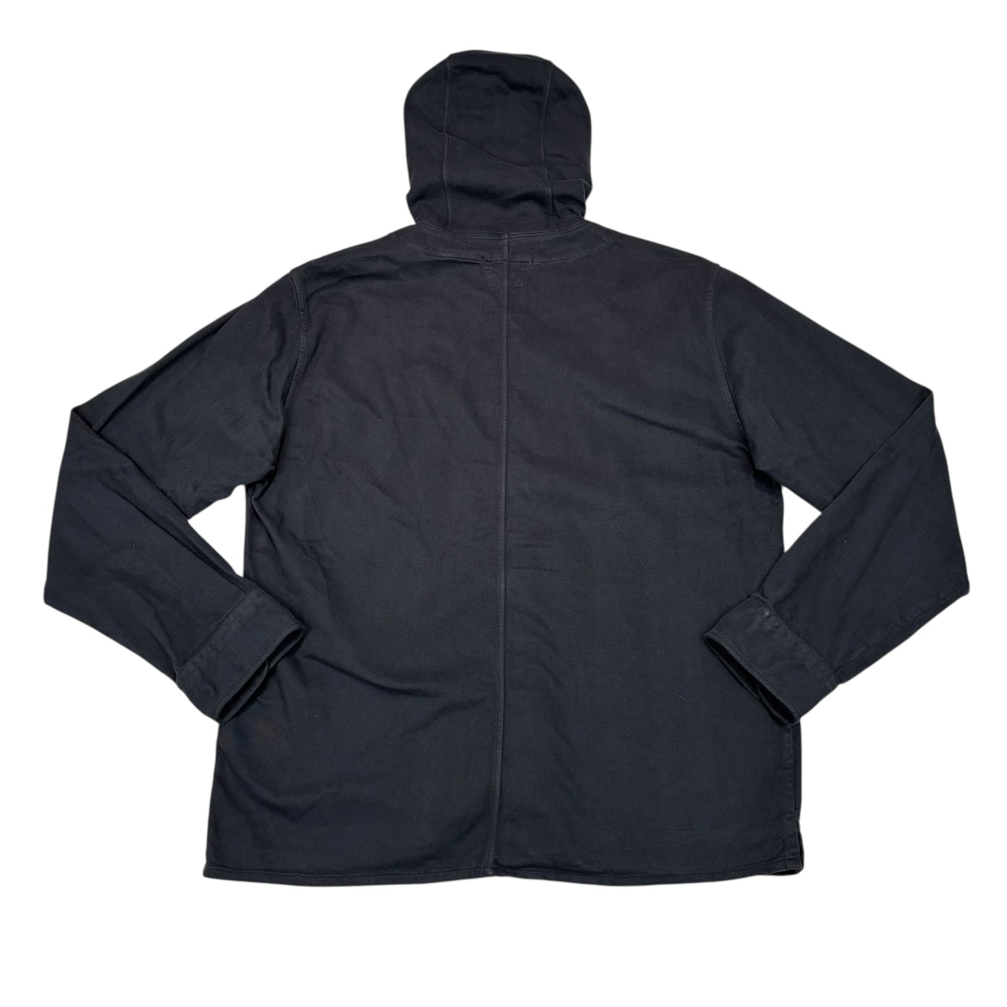 CP Company Navy Blue Spell Out Hooded Button Up Jacket