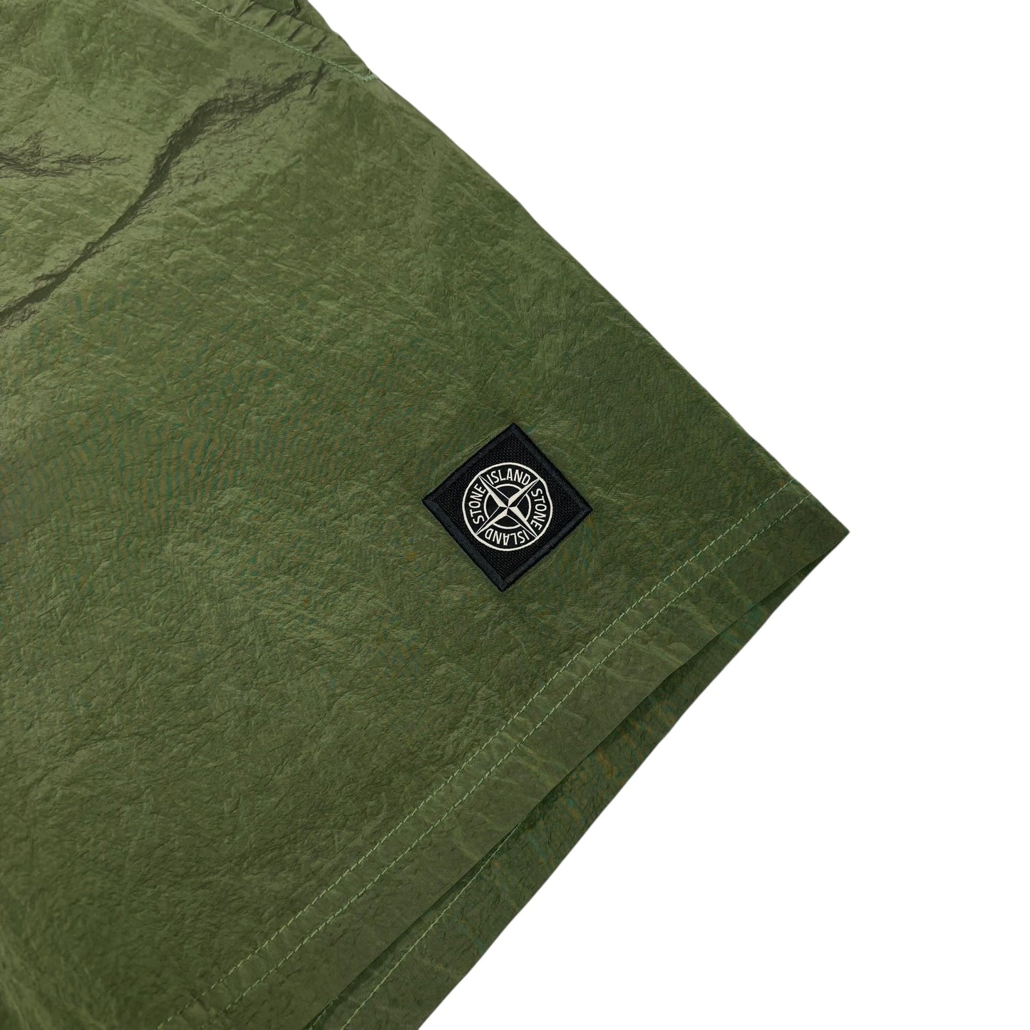 Stone Island Sage Green Nylon Metal Patch Logo Long Swim Shorts