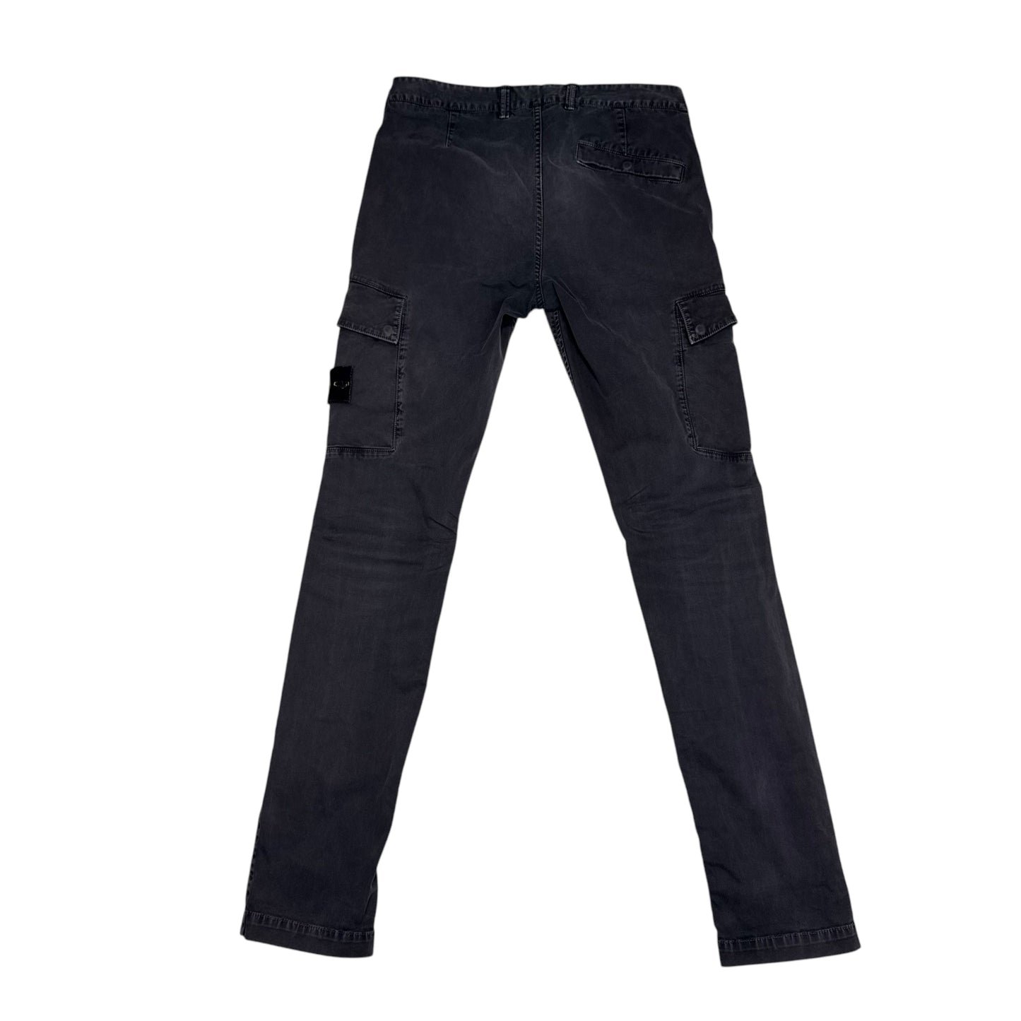 Stone Island Stone Grey Brushed Cotton Compass-Patch Cargo Trousers