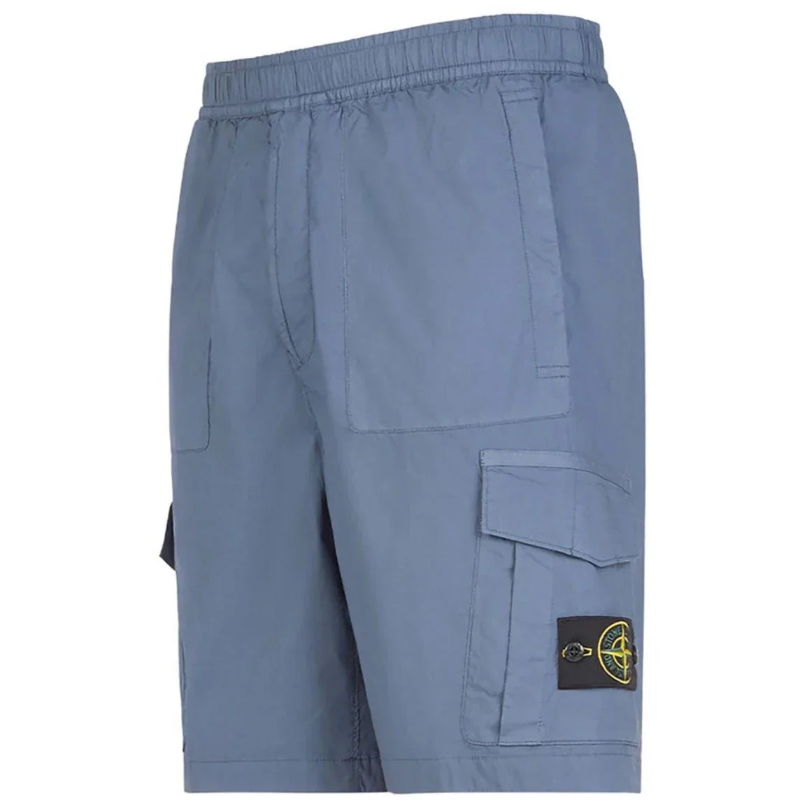 Stone Island Blue Cotton Stretch Cargo Shorts