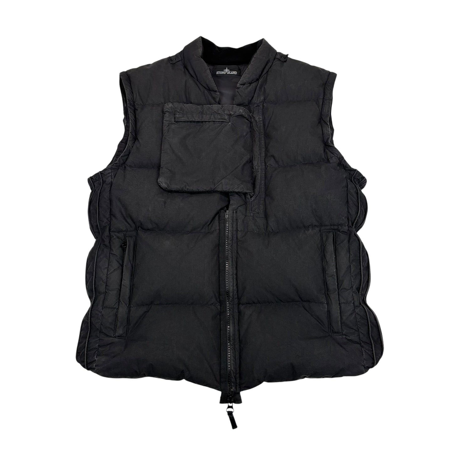 Stone Island Black Shadow Project  Compass-Patch with Removable Arms Cotton Nylon Poplin Down Jacket