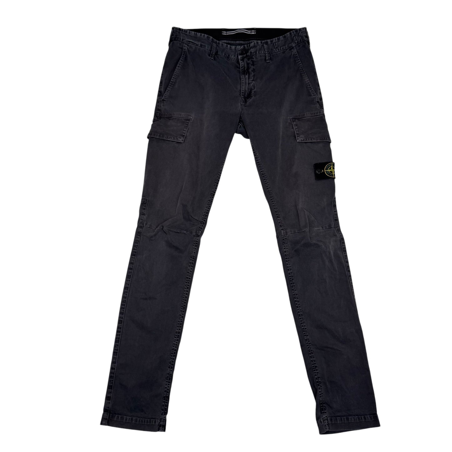 Stone Island Stone Grey Brushed Cotton Compass-Patch Cargo Trousers