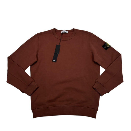 Stone Island Brown Compass-Patch Crewneck Jumper