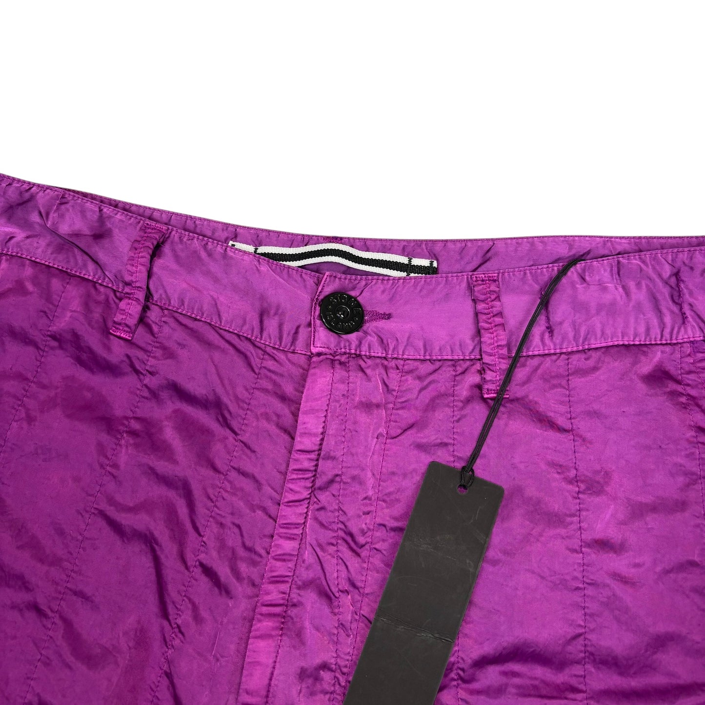 Stone Island Purple Brushed Nylon Metal Compass-Patch Shorts