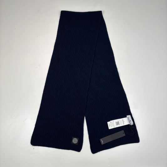 Stone Island Navy Blue Cotton Scarf