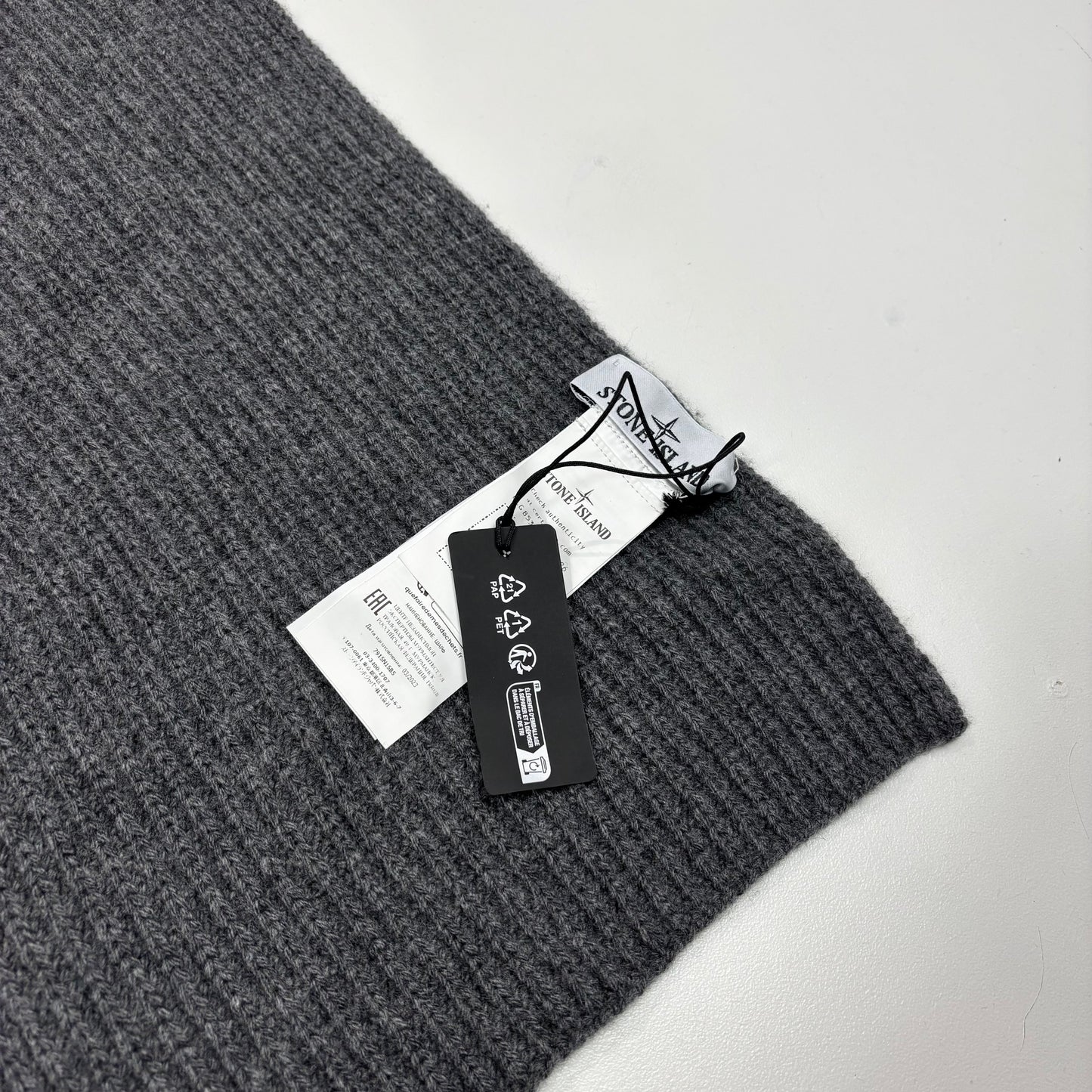 Stone Island Dark Grey Cotton Scarf