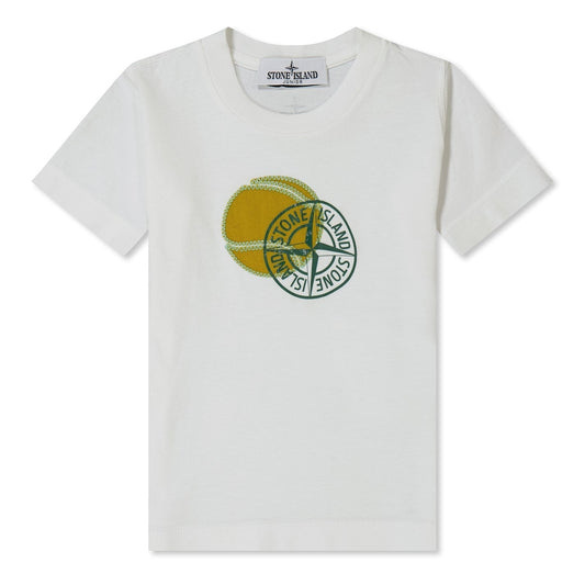 Stone Island Junior White Embroidered Tennis T-Shirt