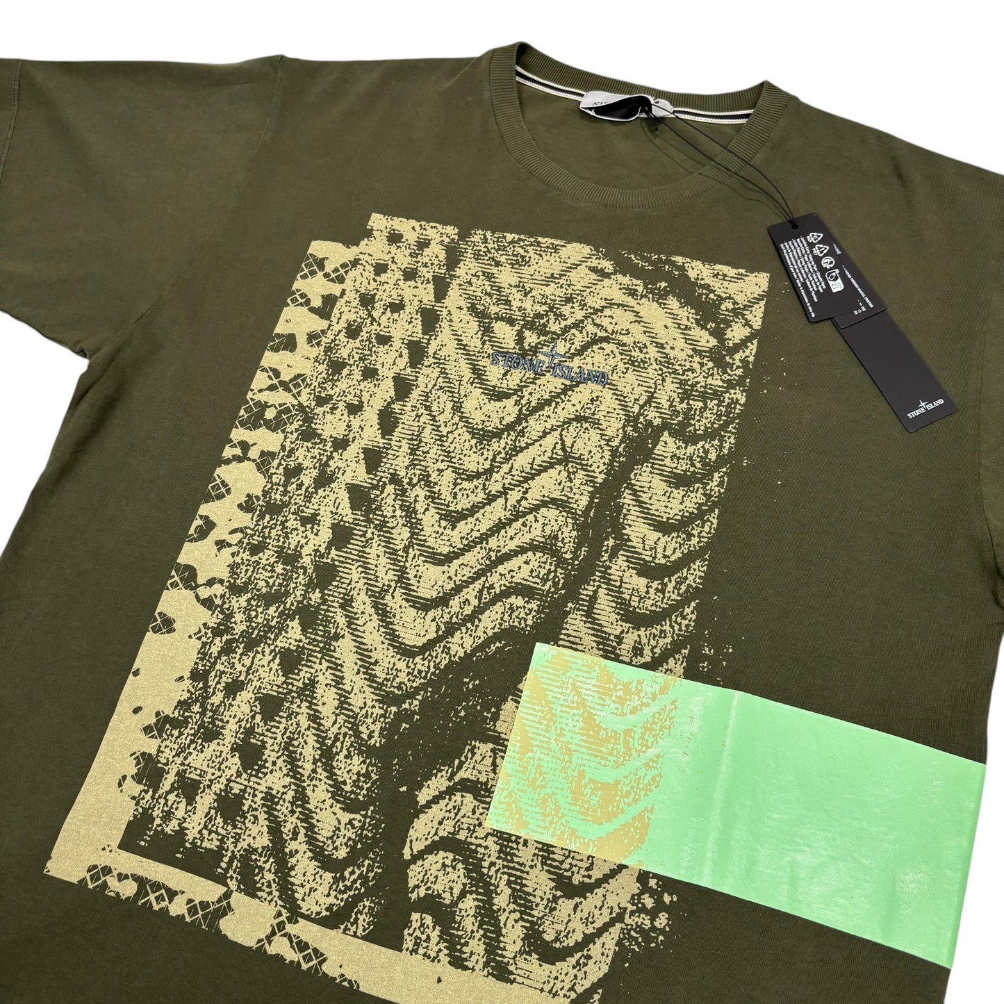 Stone Island Green Large Logo Design TShirts