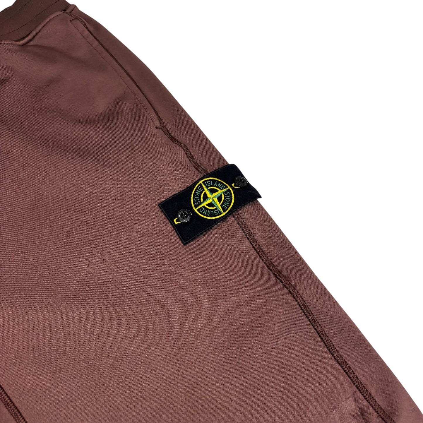Stone Island Chestnut Brown Cotton Nylon Fleece Joggers