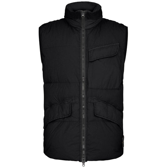 Stone Island Black Crinkle Reps Bodywarmer