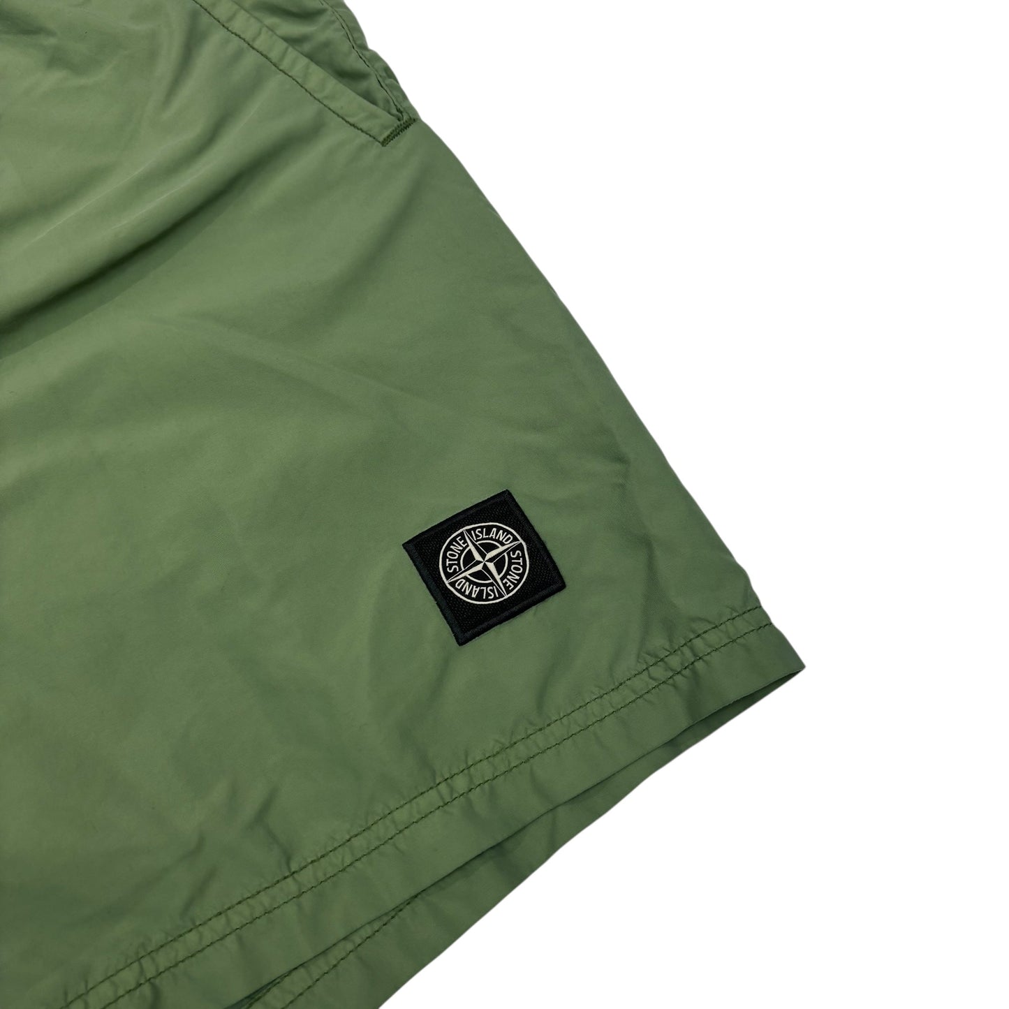 Stone Island Sage Green Patch Logo Swim Shorts