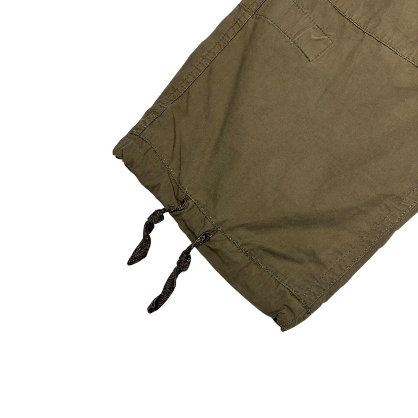 Stone Island Khaki Green Velcro Strapped Compass-Patch Trousers