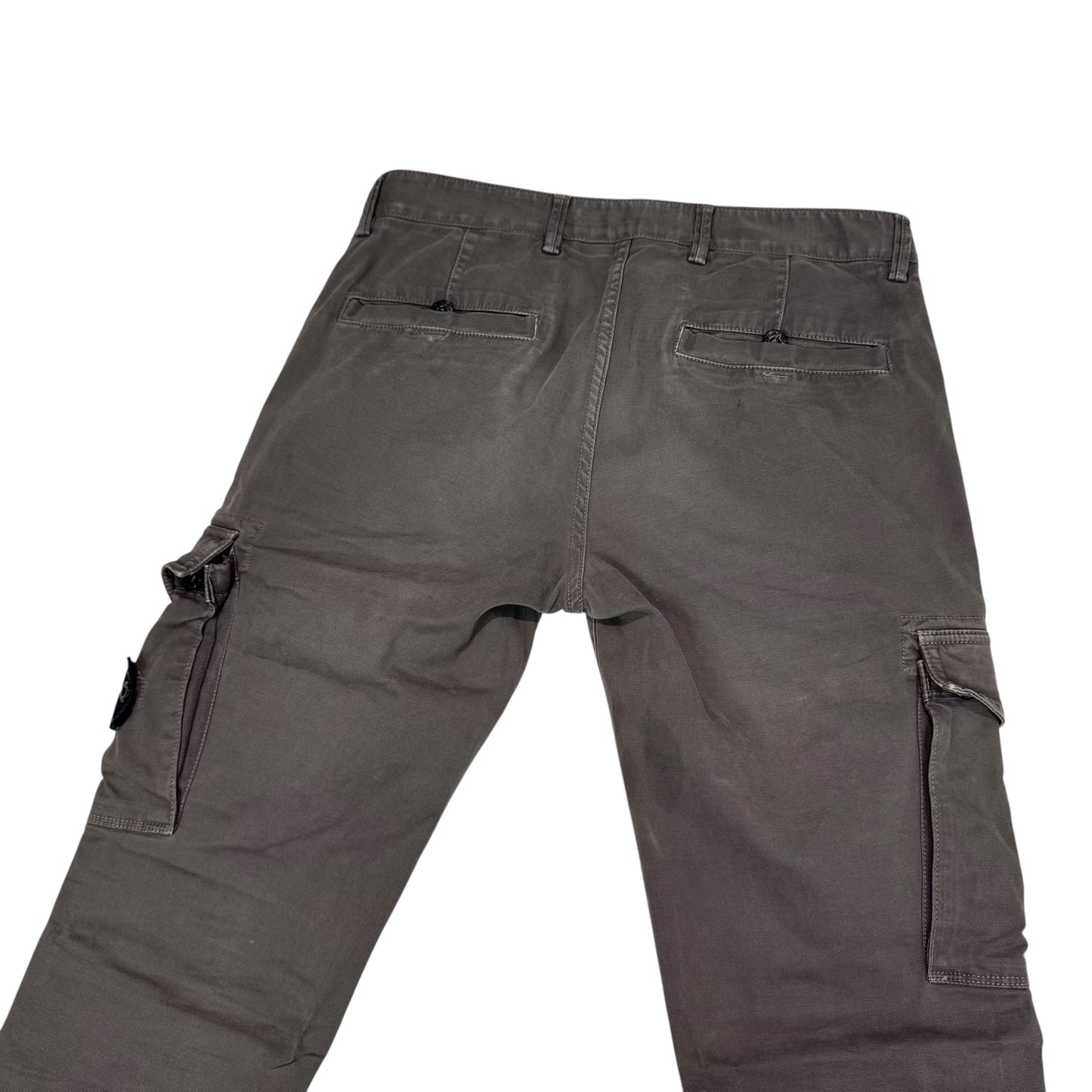 Stone Island Dark Green Brushed Cotton Cargo Trousers