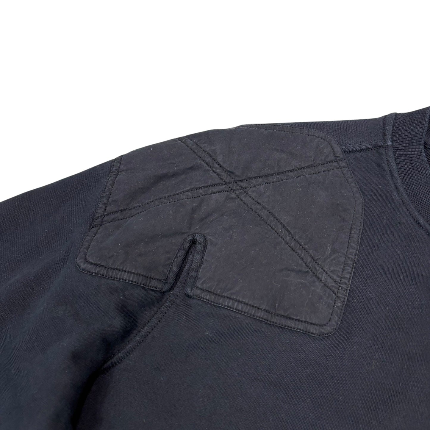 Stone Island Navy Blue Padded Compass-Patch Crewneck Jumper