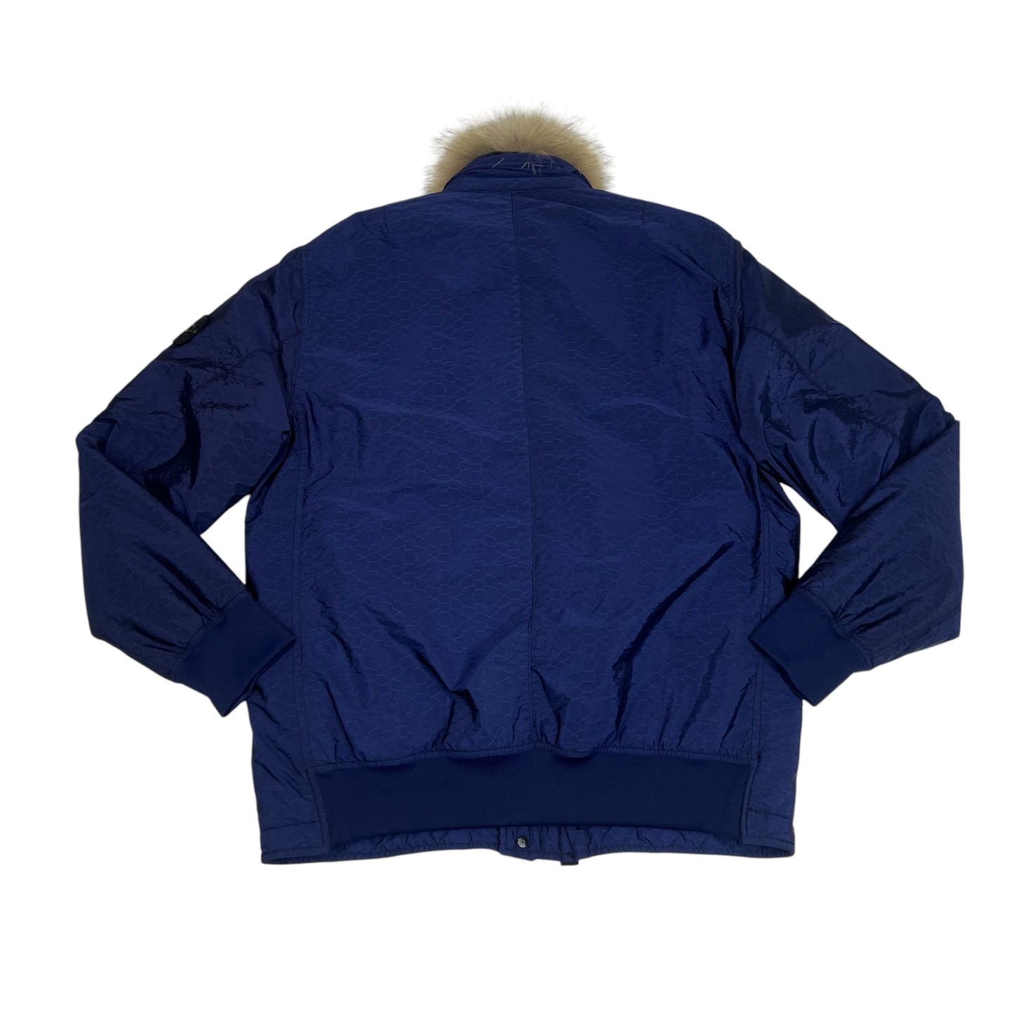 Stone Island Purple Nylon Metal Watro Jacquard Design Fur Jacket