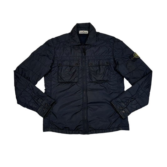 Stone Island Navy Blue Double Pocket Detail Compass Patch Jacket