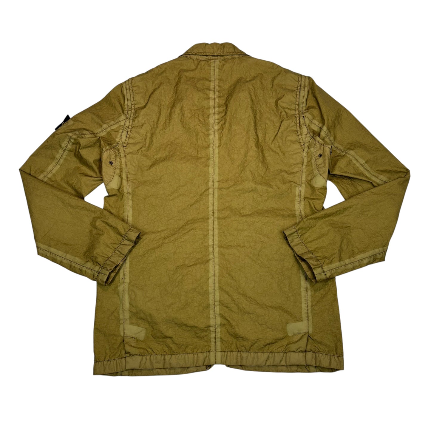 Stone Island Brown Button Up Membrana-TC Compass Patch Jacket