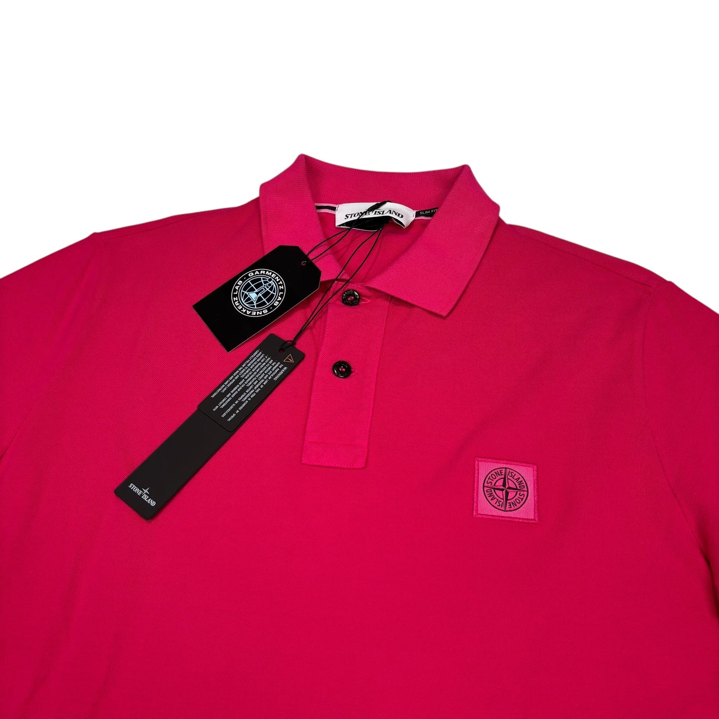Stone Island Hot Pink Patch Logo Polo Shirt