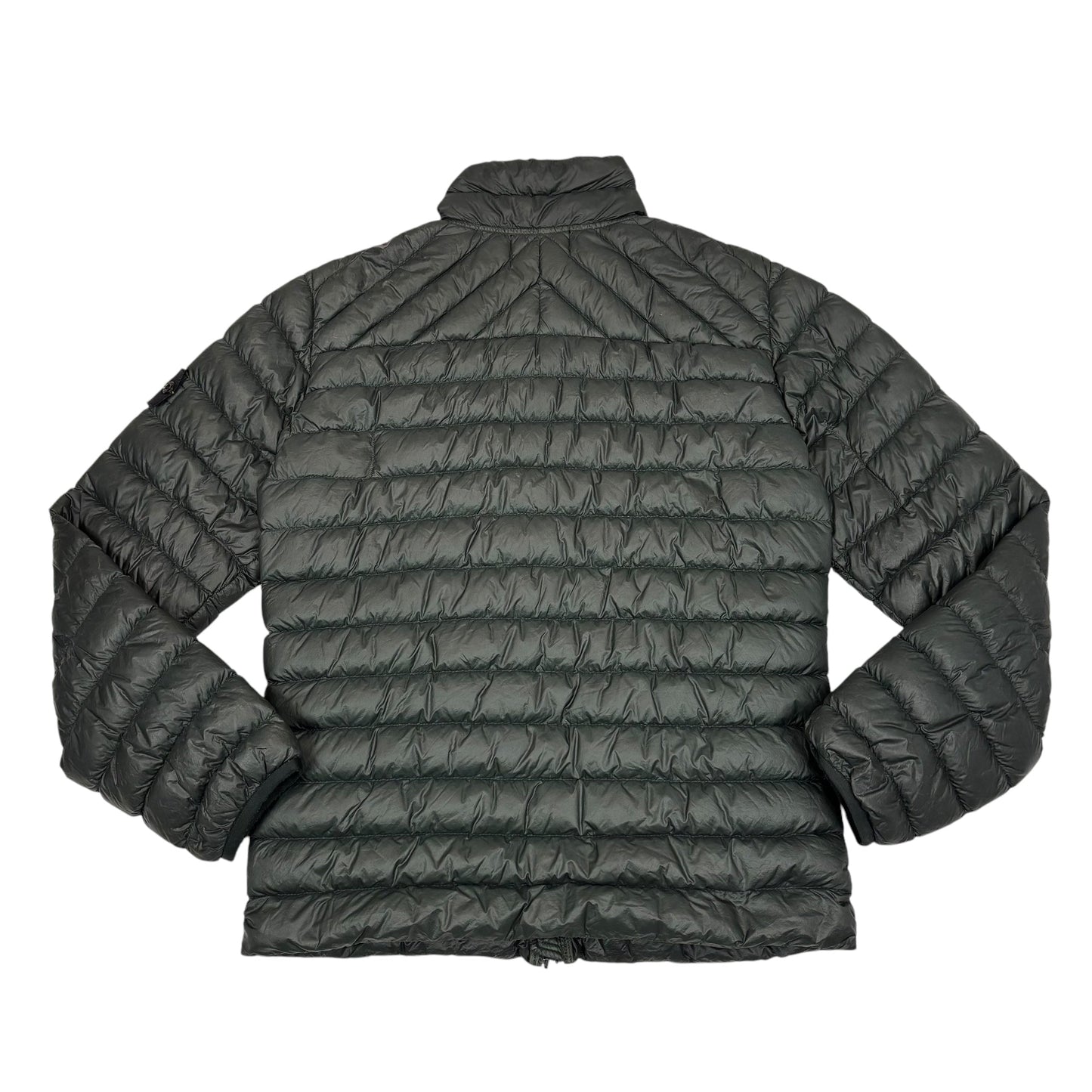 Stone Island Green Garment Dyed Micro Yarn Down Compass Patch Jacket