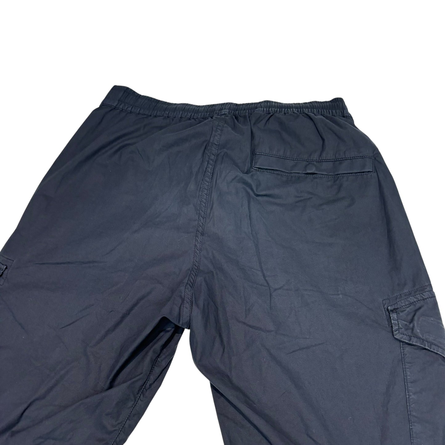 Stone Island Navy Blue Paracadute Compass-Logo Cargo Trousers