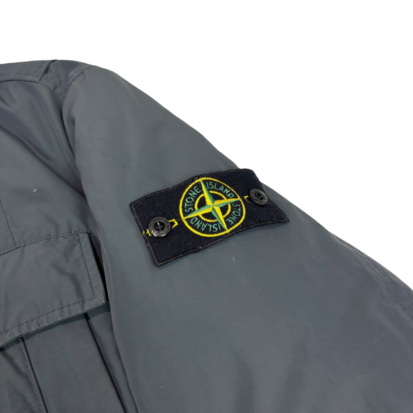 Stone Island Stone Grey Micro Reps with Primaloft Insulation Technology Hood Spell Put Jacket