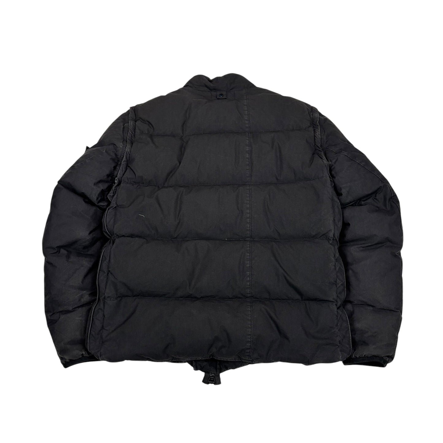Stone Island Black Shadow Project  Compass-Patch with Removable Arms Cotton Nylon Poplin Down Jacket