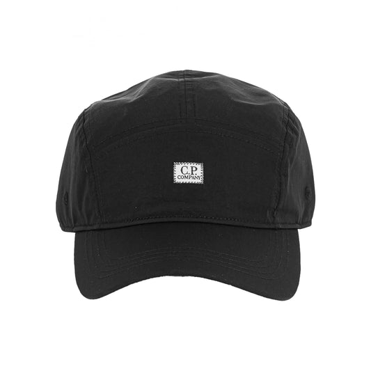 C.P. Company Chrome-R Panelled Baseball Cap in Black