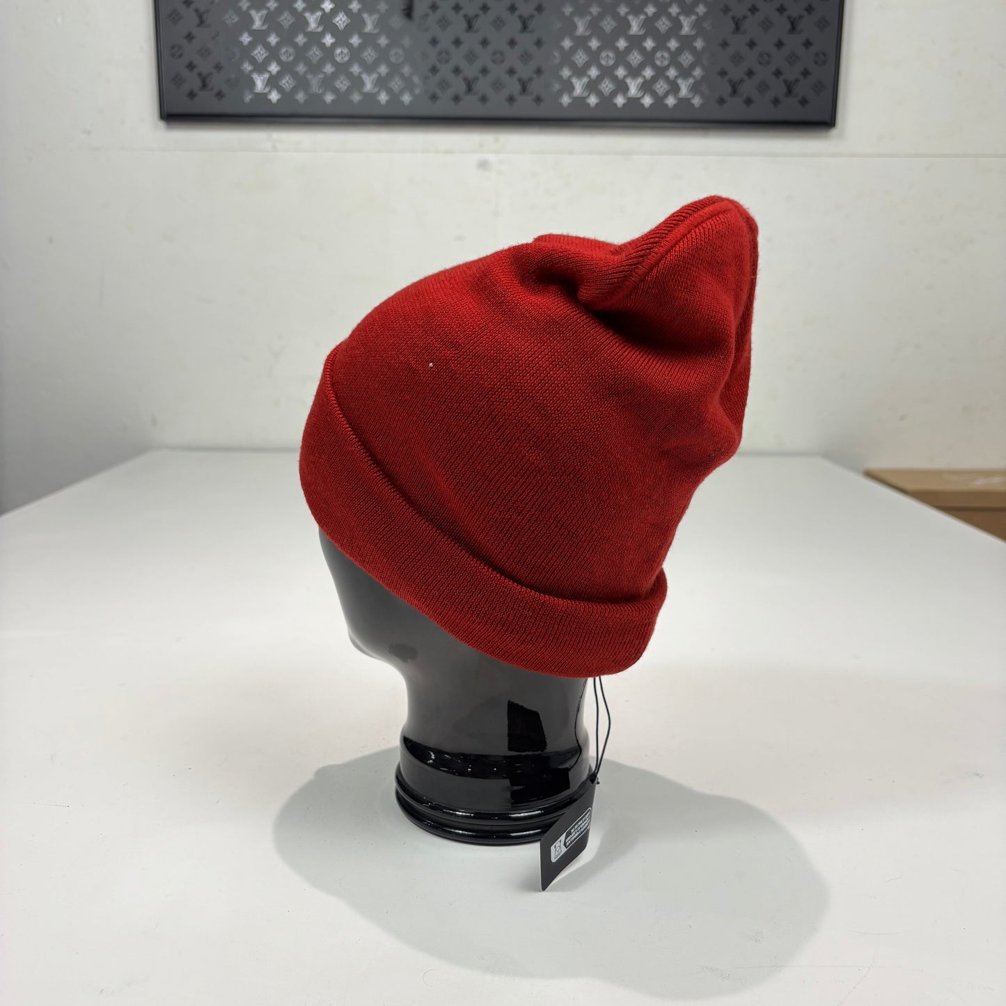 Stone Island Red Patch Logo beanie