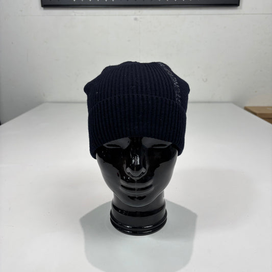 Stone Island Navy Blue Spell Out Logo Beanie
