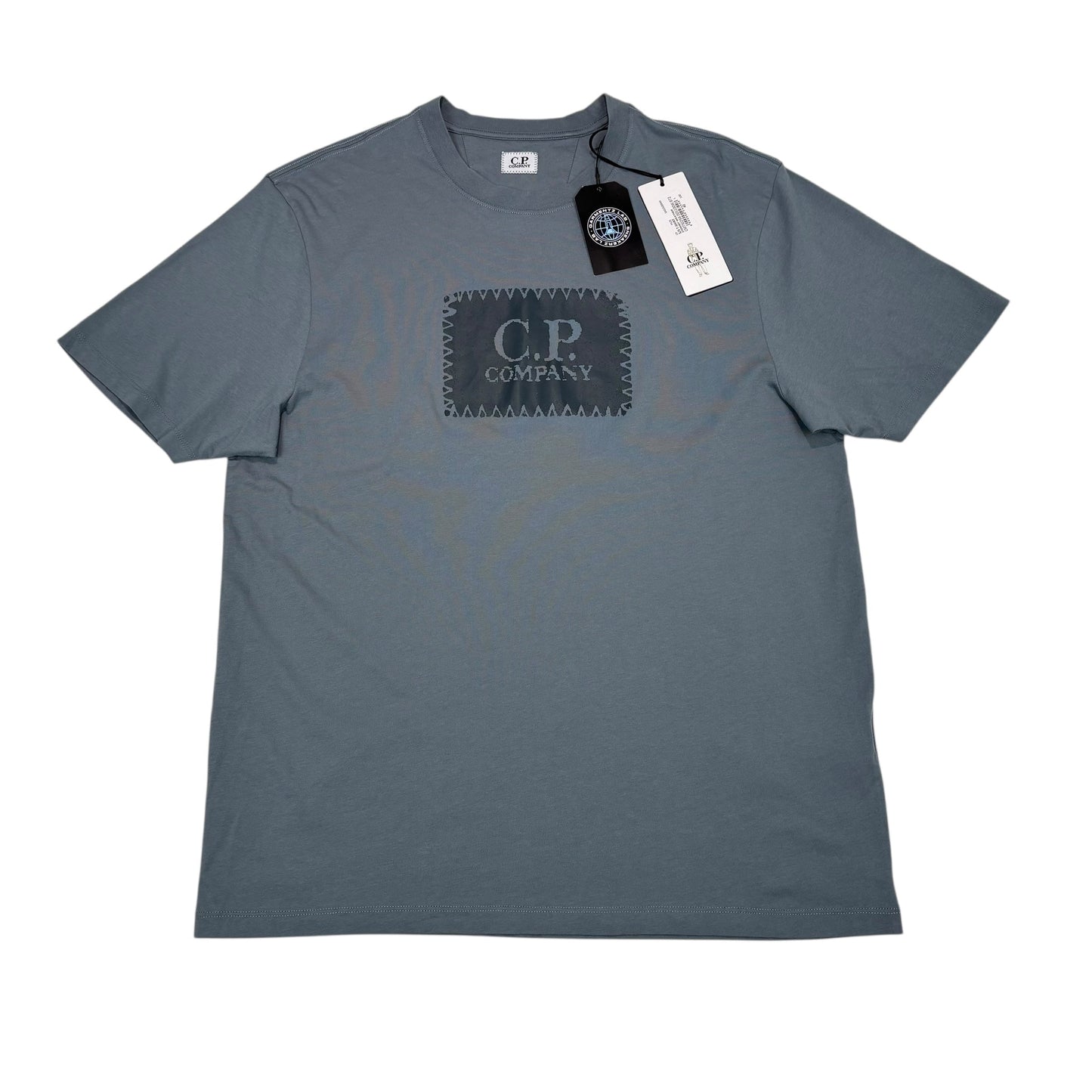 CP Company Stormy Weather Blue Printed Spell Out TShirt