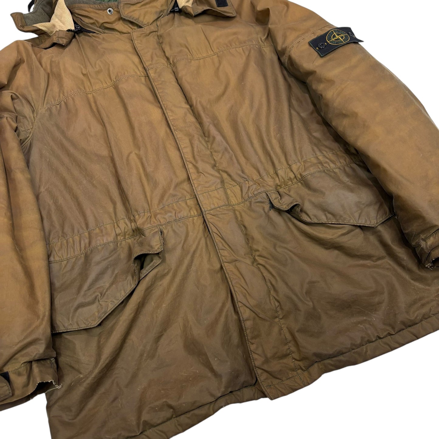 Stone Island Green Vintage Waxed Cotton with Removeable Dutch Liner Jacket