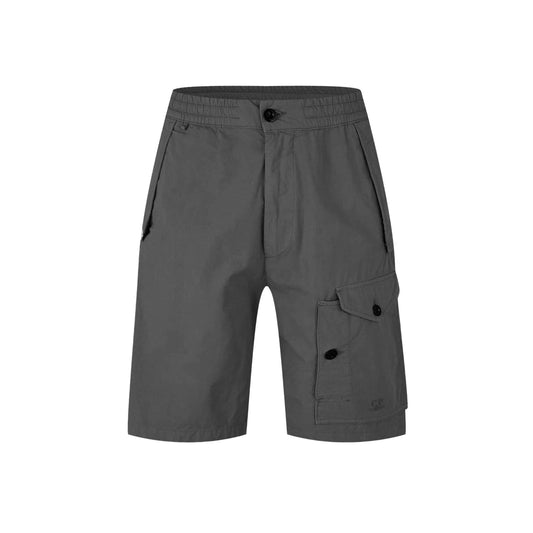 C.P. Company Microreps No Peach Cargo Shorts in Smoked Pearl- Grey