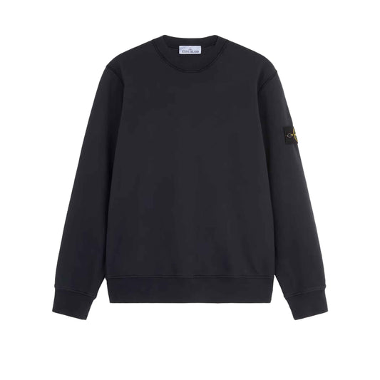 Stone Island Organic Cotton Fleece Crewneck Sweatshirt in Navy