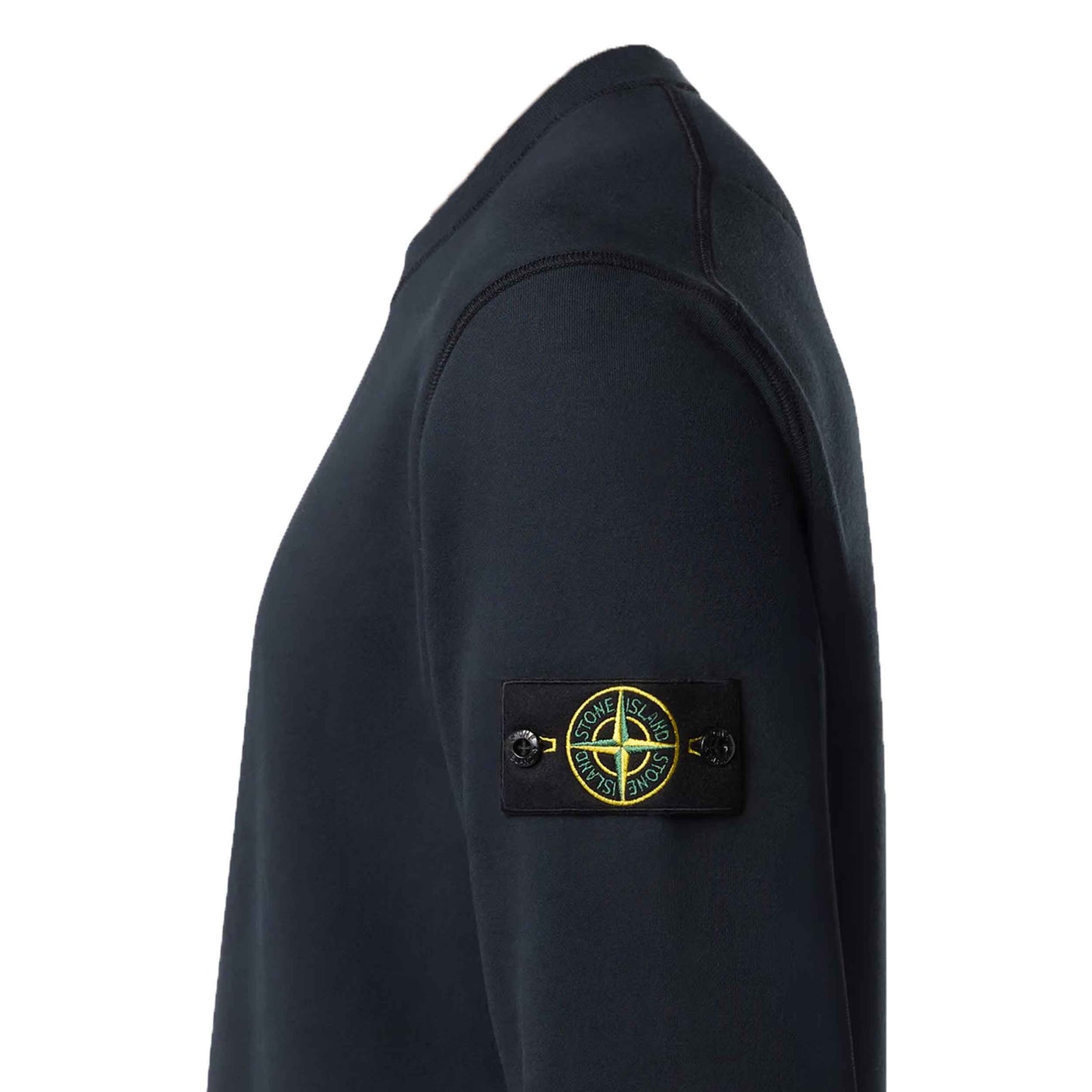 Stone Island Organic Cotton Fleece Crewneck Sweatshirt in Navy