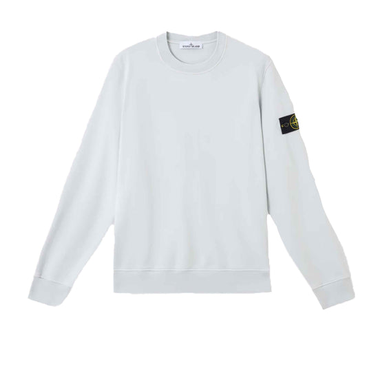 Stone Island Organic Cotton Fleece Crewneck Sweatshirt in Sky Blue