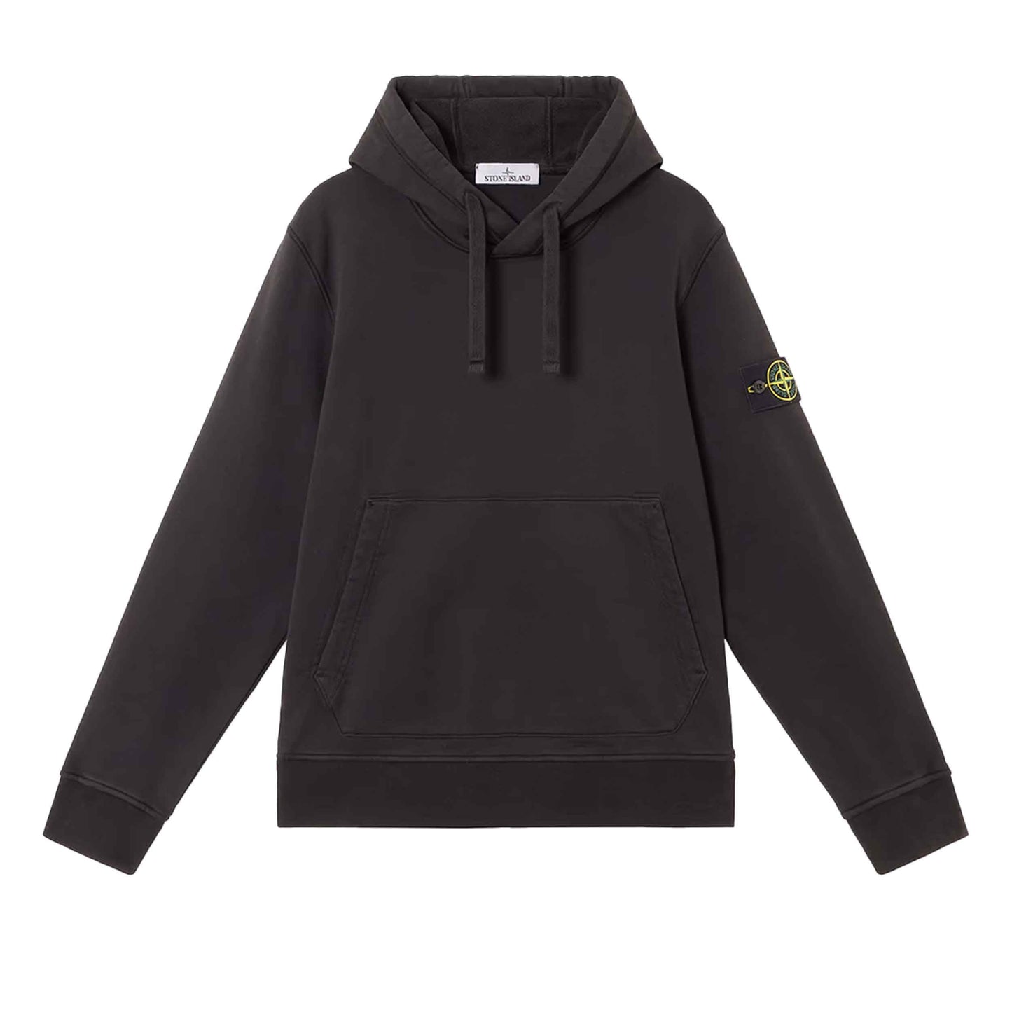 Stone Island Organic Cotton Fleece Hooded Sweatshirt in Black