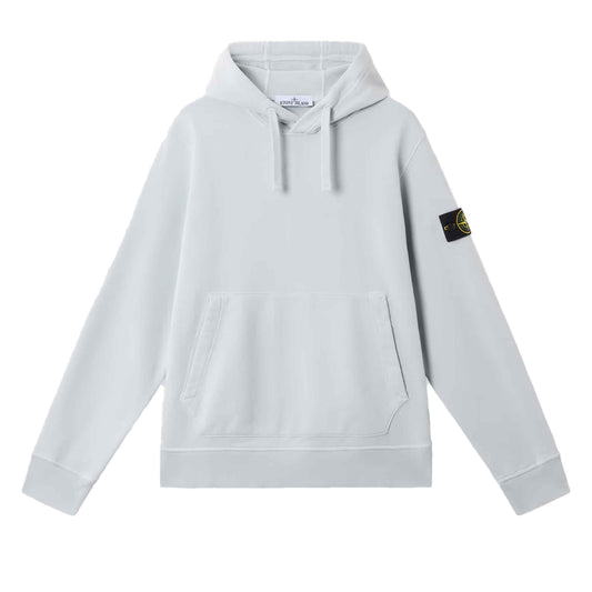 Stone Island Organic Cotton Fleece Hooded Sweatshirt in Sky Blue