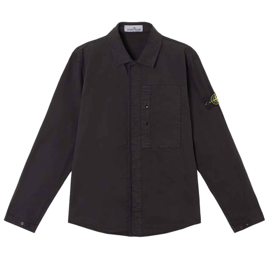Stone Island Supima Cotton Twill Stretch-TC Overshirt in Black